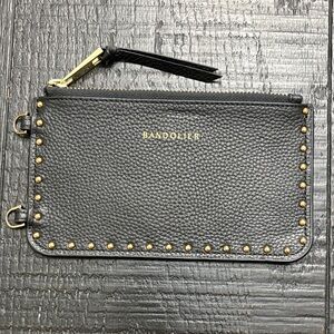 BANDOLIER Black Wristlet with Gold Accents